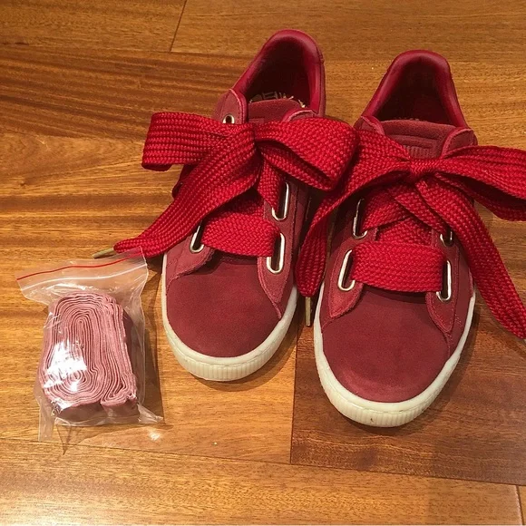 Puma - Basket Heart Suede Runners - Picture 2 of 7